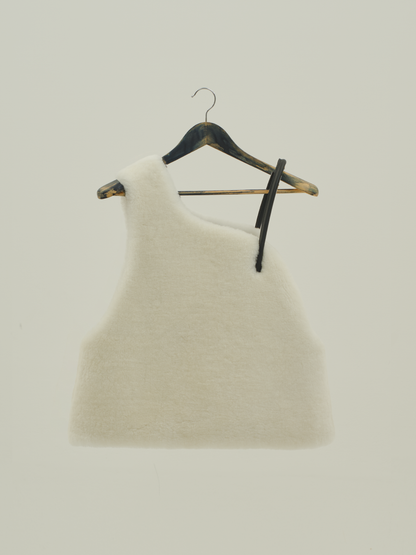 Sleeveless Mouton / glaze white